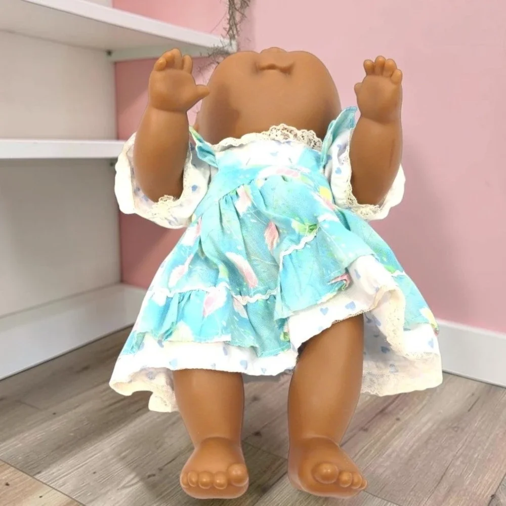 VTG Cabbage Patch Kids Doll 80s 1st Ed CB48 African American Blue Dress CPK 1988
